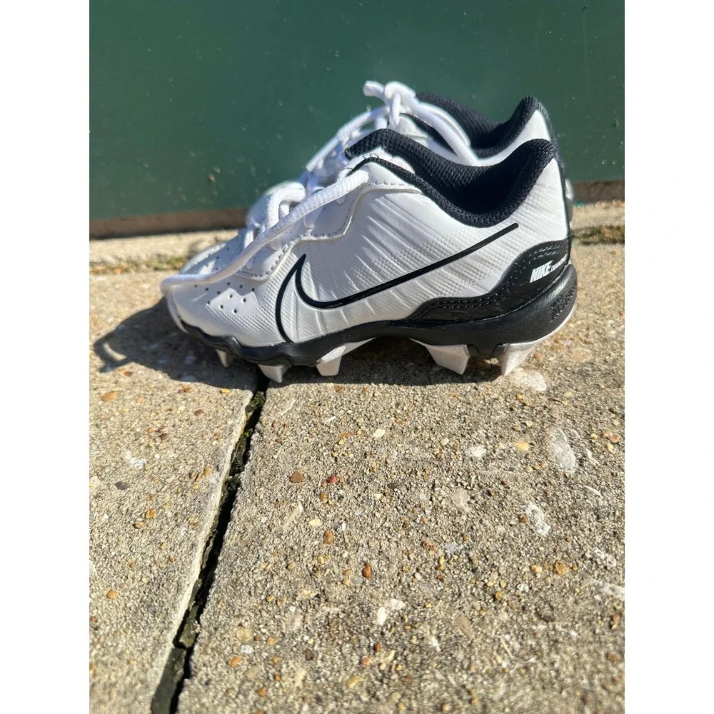 Nike Force Trout 9 Shark Kids Baseball Cleats White Black‎ 10C DJ6525-101